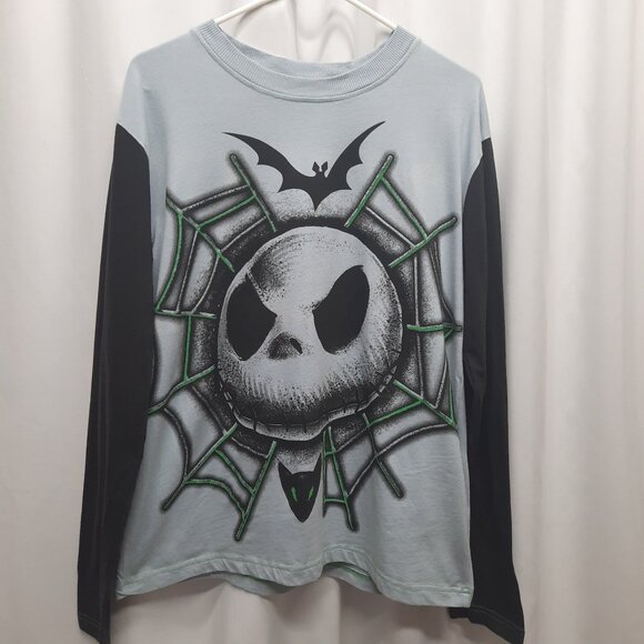 Rare Disney Store Nightmare Before Christmas Long Sleeve Shirt Men's Size Medium - Picture 1 of 9
